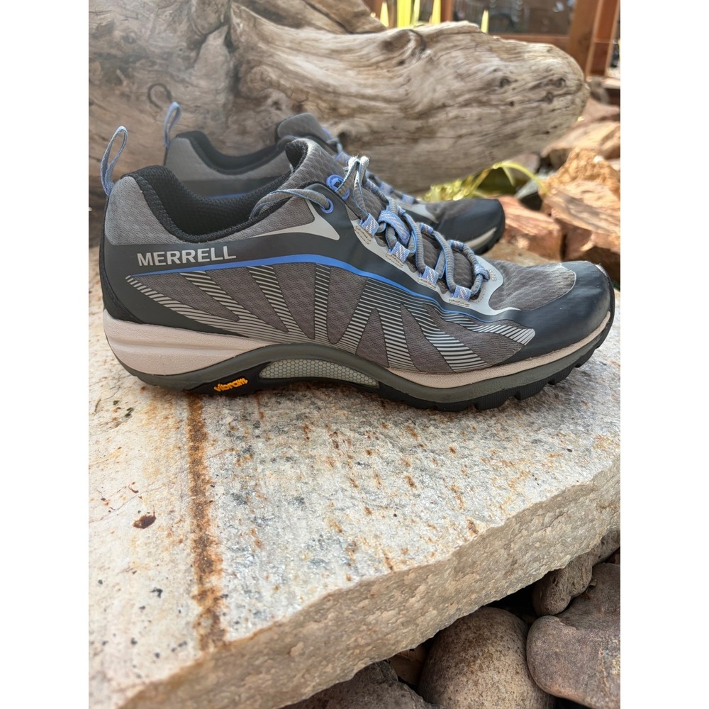 Merrell Siren Edge Q2 Womens Hiking Shoes Grey Blue Vibram J35516 Size 9